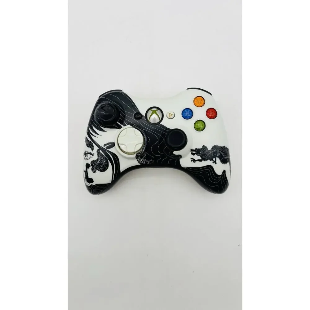 Microsoft Xbox 360 Limited Edition Dragon Age Black & White Controller Tested VG